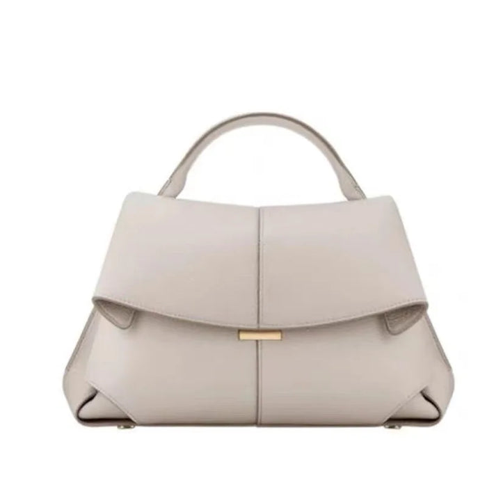 European Style Shoulder Handbag-Pleated Cowhide Leather Designer Crossbody Bag for Women