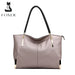 FOXER split leather women’s tote bag with dual handles, multiple interior compartments, and soft casual design for everyday use.
