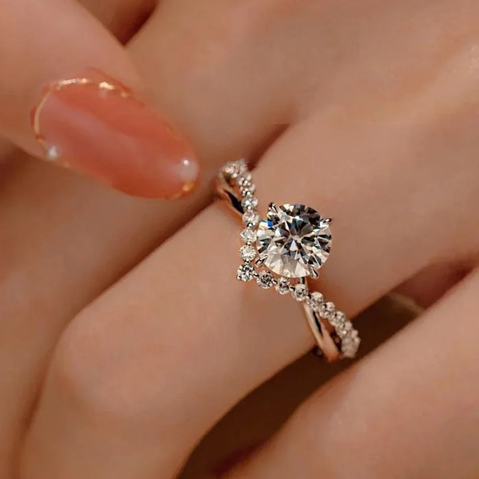 Moissanite Bridal Ring – 1ct D-Color VVS1 in 925 Sterling Silver