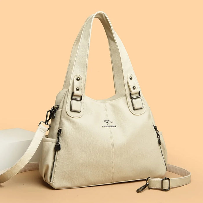 Soft Leather Handbag for Women – Luxury Designer Shoulder Tote, Large Capacity Purse - Samanta Factory
