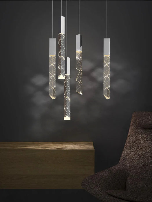 Modern Pendant Light – Luminous Acrylic with Brushed Aluminum Finish - Samanta Factory