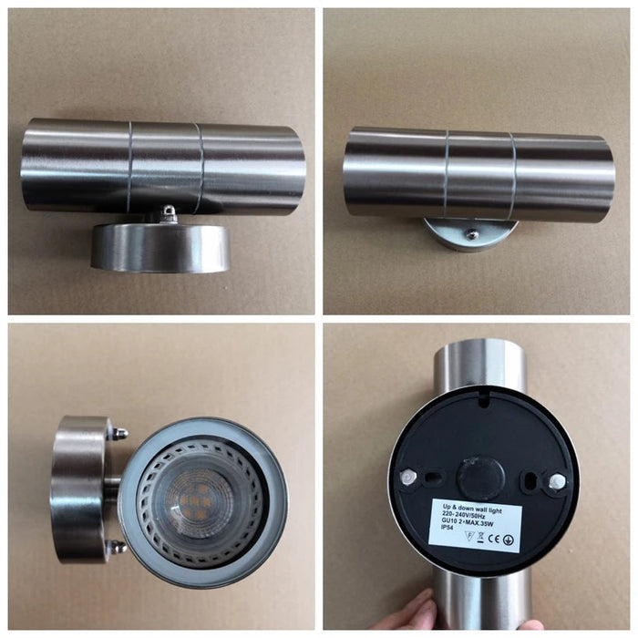 Stainless Steel LED Wall Light – IP65 Waterproof GU10 Up Down Outdoor Sconce SF