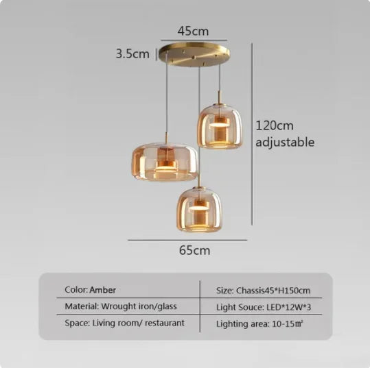 Pendant Light – Nordic Glass Design with Adjustable Height & Warm LED Illumination - Samanta Factory