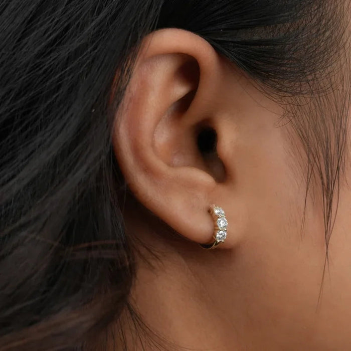 Moissanite Hoop Earrings – 925 Sterling Silver D/VVS1 Diamond-Like Sparkle SF