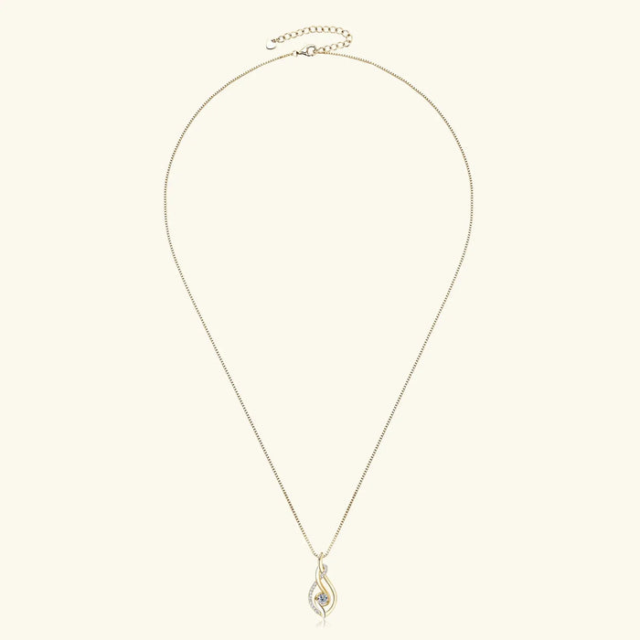 Moissanite Pendant Necklace – D Color VVS1 Twisted Design SF