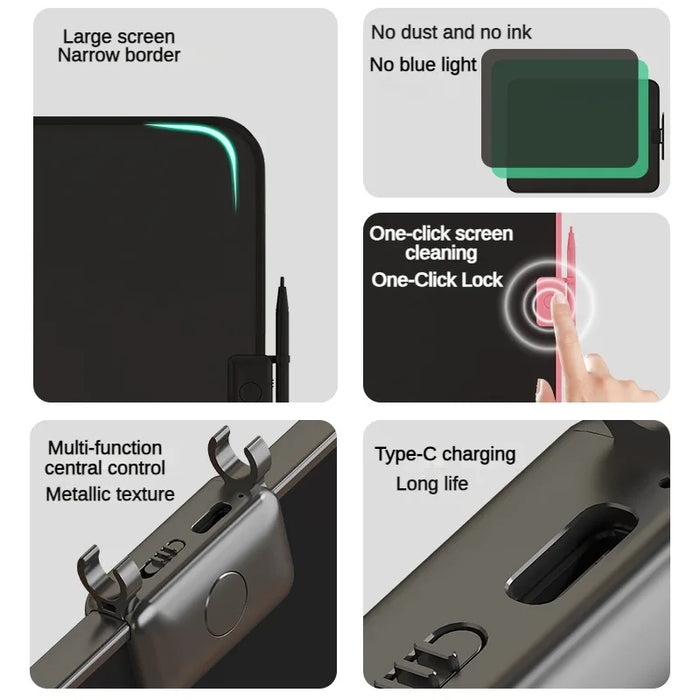 LCD Writing Tablet – Colorful Screen with One-Tap Erase & Pressure-Sensitive Drawing