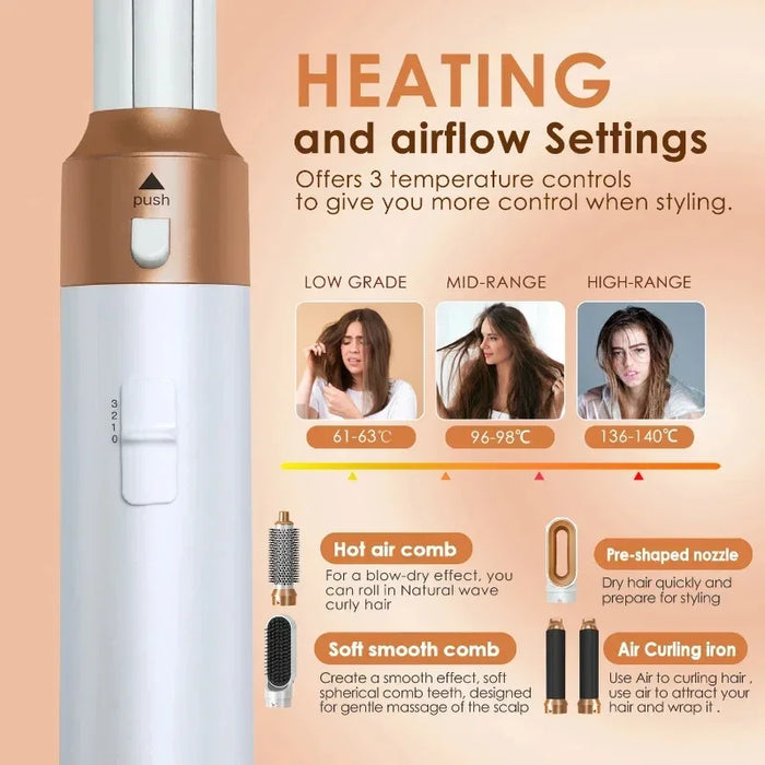 5-in-1 Hair Dryer Brush – Versatile Styling with Ionic & Infrared Technology