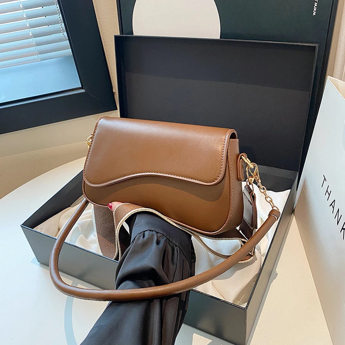 Women’s PU Saddle Bag – Stylish Hasp Closure & Interior Zipper Pocket - Samanta Factory