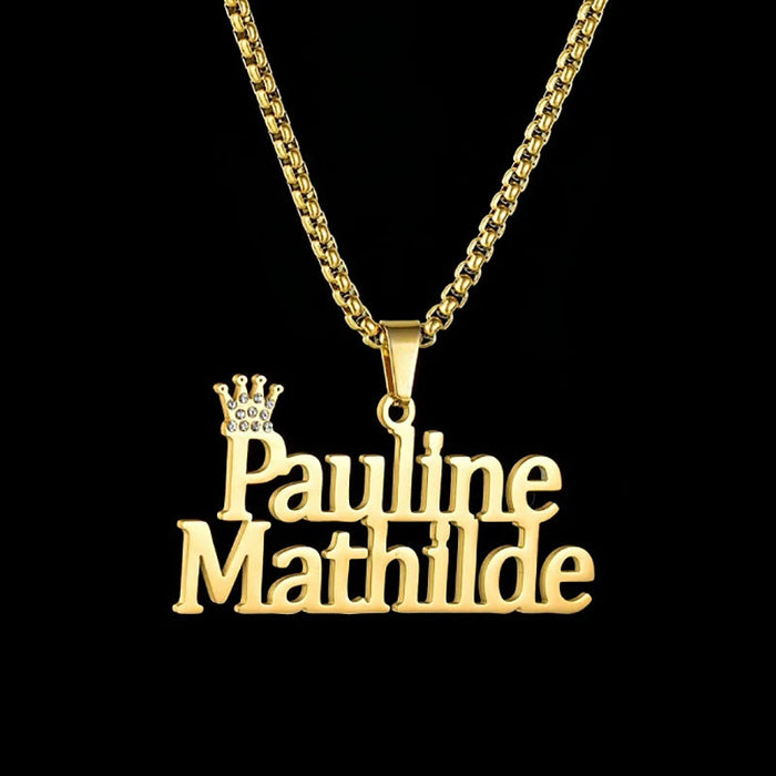 Custom Name Crown Necklace- Trendy Crown Name Necklace in Gold, Silver & Rose Gold SF