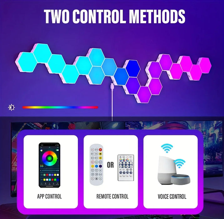Hexagonal Night Light – DIY Smart LED Wall Panels with App & Music Sync