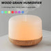 Compact Wood Grain Aroma Diffuser with 500ml Capacity and Colorful Night Light