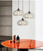Modern Glass Pendant Light – Elegant LED Ceiling Fixture with Iron Finish - Samanta Factory