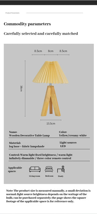 Wooden Tripod Floor Lamp – Hand-Knitted Fabric Shade with E26 Dimmable LED
