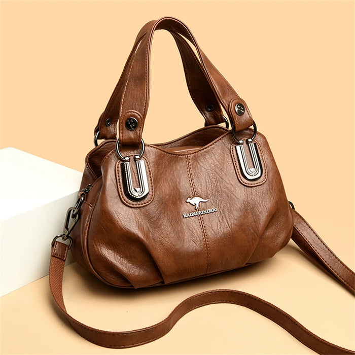 Women’s Tote Bag – Sequined Letter Design & Soft Leather Shoulder Handbag - Samanta Factory