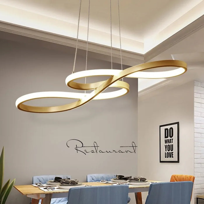 Modern LED Pendant Light – Iron Finish with Remote Dimming - Samanta Factory