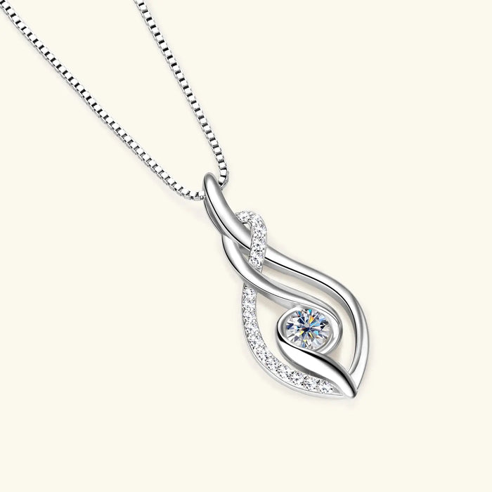 Moissanite Pendant Necklace – D Color VVS1 Twisted Design SF