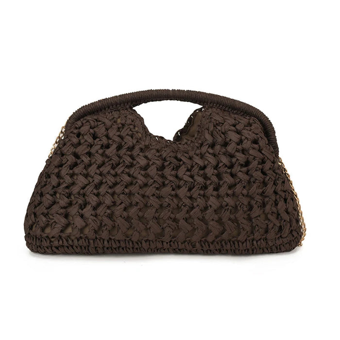 Retro Woven Straw Crossbody Bag – Women's Rattan Beach Shoulder Bag for Vacation & Travel SF