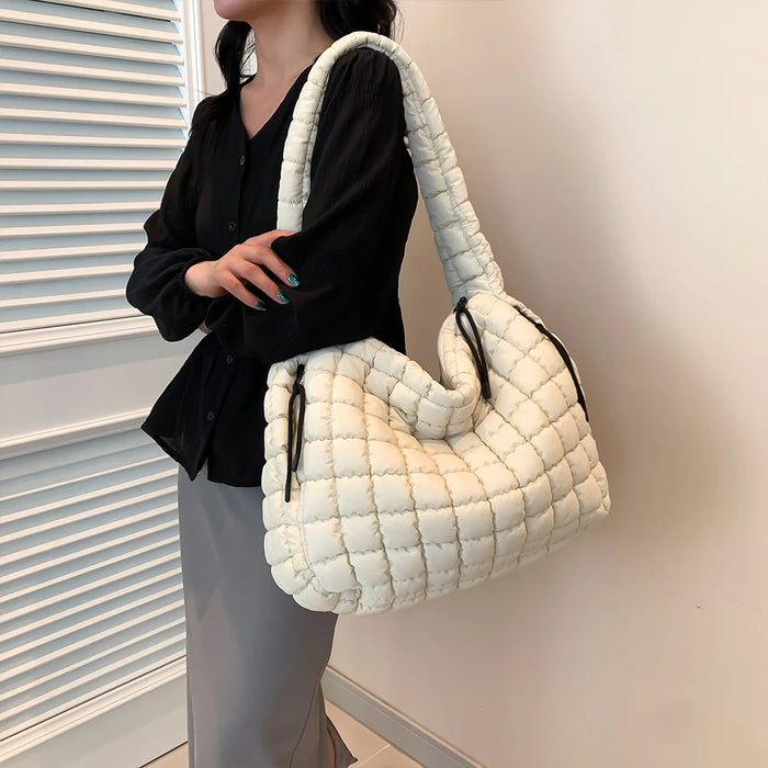 Women’s Puffer Shoulder Bag – Fashion Bubble Tote with Large Capacity