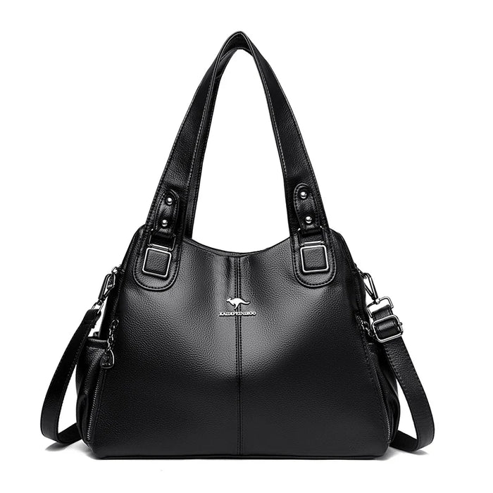Soft Leather Handbag for Women – Luxury Designer Shoulder Tote, Large Capacity Purse - Samanta Factory