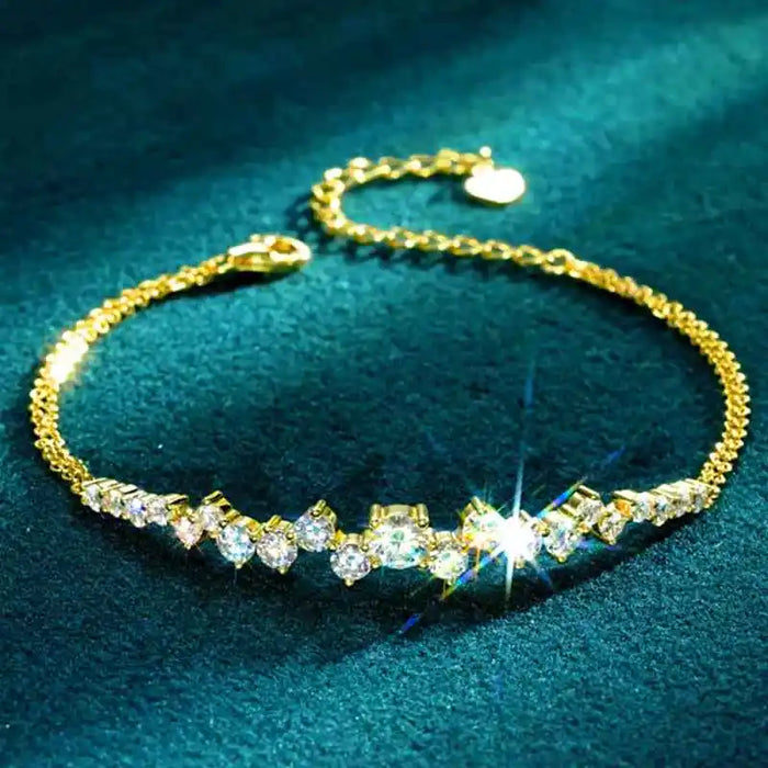 Moissanite Bracelet – Adjustable 925 Sterling Silver Design