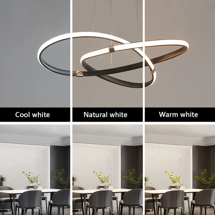 Modern E27 Alloy Pendant Light – Black & Gold LED Ceiling Fixture - Samanta Factory