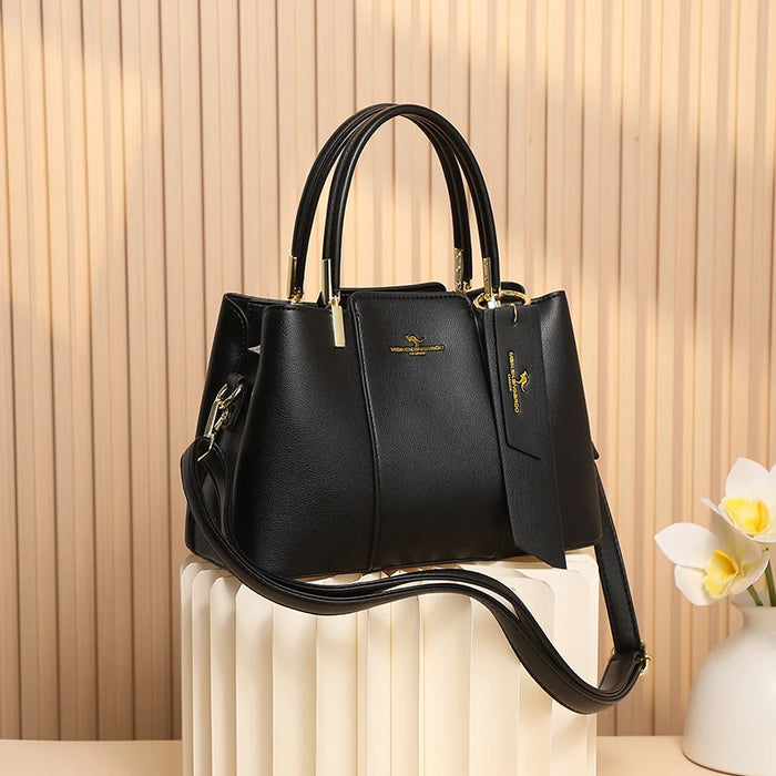 Luxury Fashion Print Handbag – Large Capacity Soft Leather Shoulder & Crossbody Bag for Women - Samanta Factory