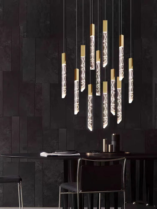 Modern Pendant Light – Luminous Acrylic with Brushed Aluminum Finish - Samanta Factory
