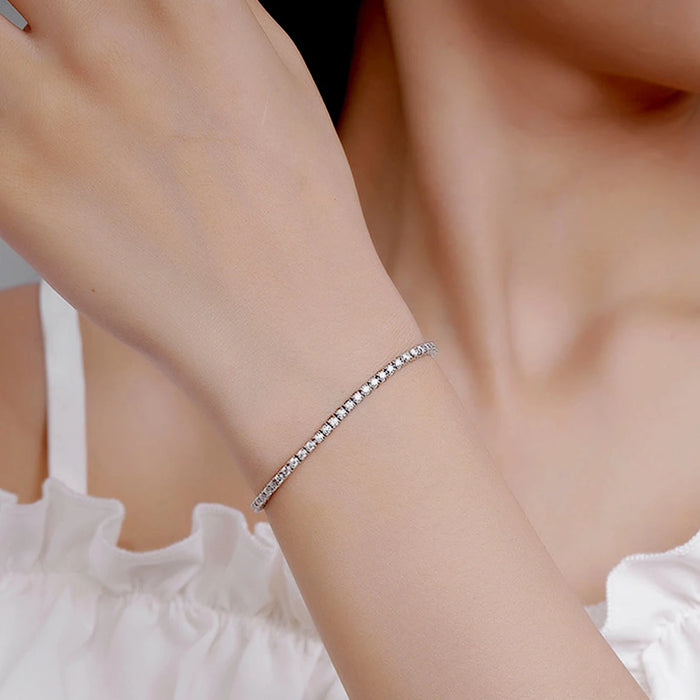 Moissanite Vintage Bracelet – 925 Sterling Silver Unisex Jewelry - Samanta Factory
