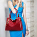Women's Fur Detail Satchel Bag – PU Leather Patchwork Zipper Handbag SF