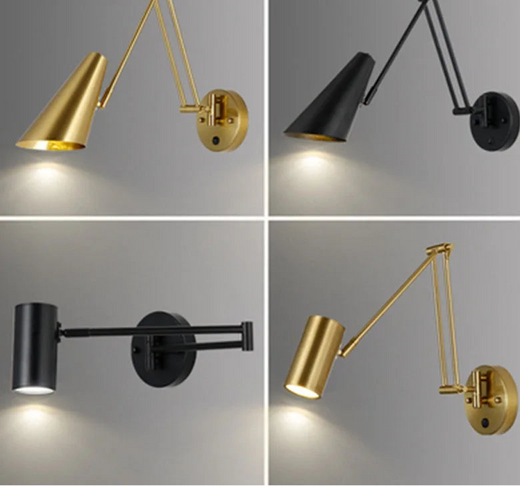 Modern Wall-Mounted LED Lamp – Adjustable Swing Arm with Warm/Cold Light for Bedrooms & Living Rooms - Samanta Factory