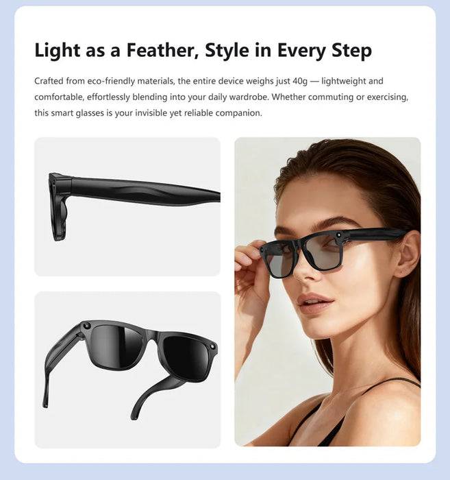 AI Smart Glasses with 6K Camera & Translation – Bluetooth Calling Music Photochromic Eyewear SF