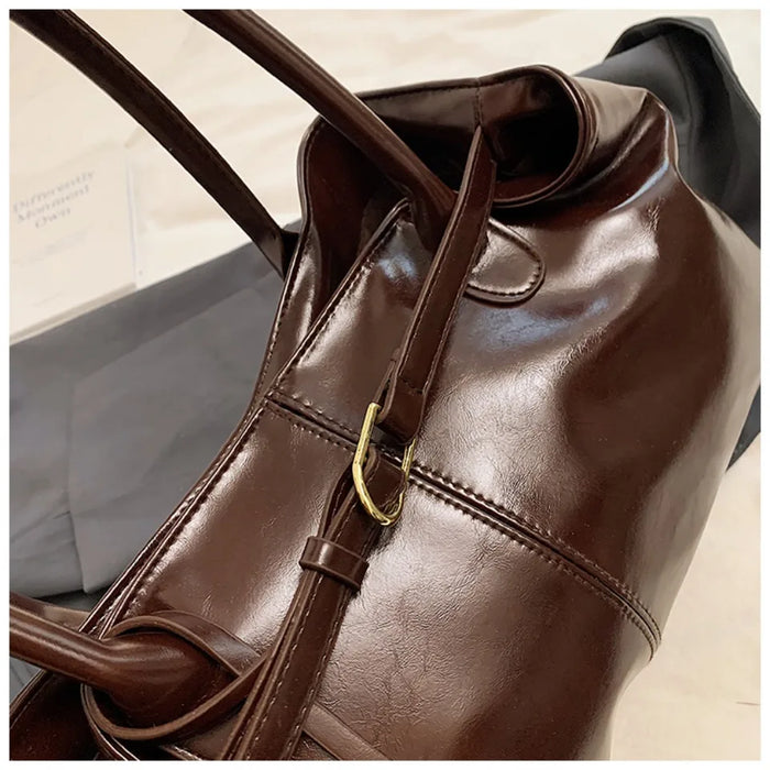Stylish Vegan Leather Tote Bag with Tassel Detail and Spacious Interior - Samanta Factory