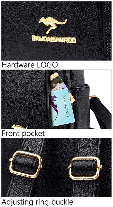 Women’s Leather Backpack – Fashionable White Shoulder Bag for Travel & School - Samanta Factory