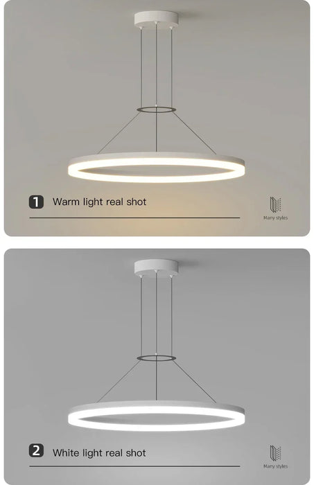 Modern LED Pendant Light – Adjustable Brightness & Color with Remote Control - Samanta Factory