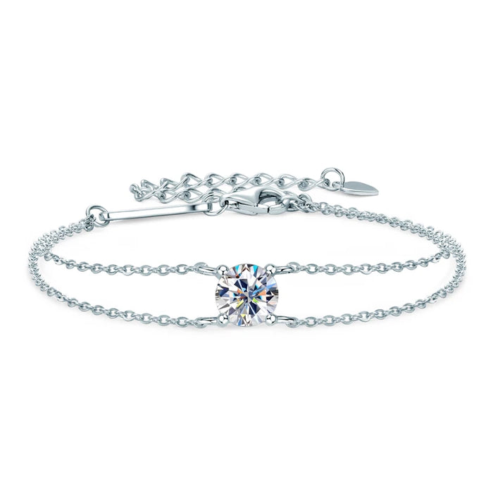 925 Sterling Silver Moissanite Bracelet – 1ct D-Color VVS1