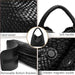 Woven Tote Bag  with Purse for Women – Large Soft Leather Shoulder Bag for Work, Beach & Travel - Samanta Factory