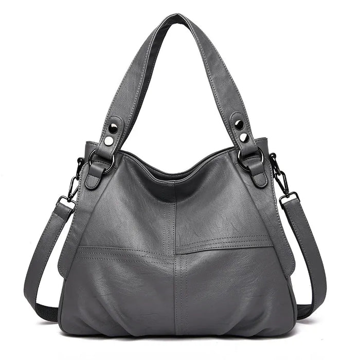 Genuine Leather Tote Bag – Vintage Unisex Handbag with Large Capacity - Samanta Factory