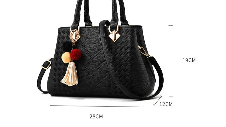 Women’s Large Capacity Boston Handbag – PU Leather Shoulder & Crossbody Tote Bag SF