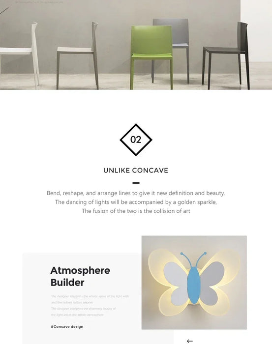 Butterfly Wall Lamp – Colorful LED Acrylic Light for Kids’ Room & Nursery