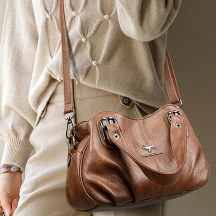 Women’s Tote Bag – Sequined Letter Design & Soft Leather Shoulder Handbag - Samanta Factory