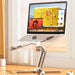 Foldable aluminum alloy laptop stand with adjustable height hollow ventilation design silicone anti-slip pads and triangular support for 10 to 16 inch laptops and tablets on desk
