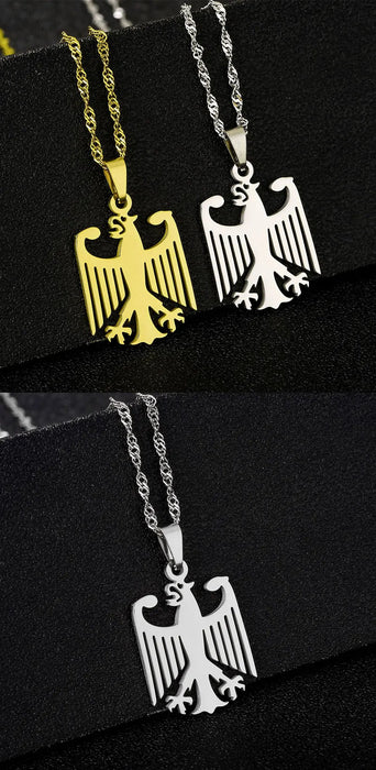 Eagle Pendant Necklace – Patriotic Unisex Chain SF