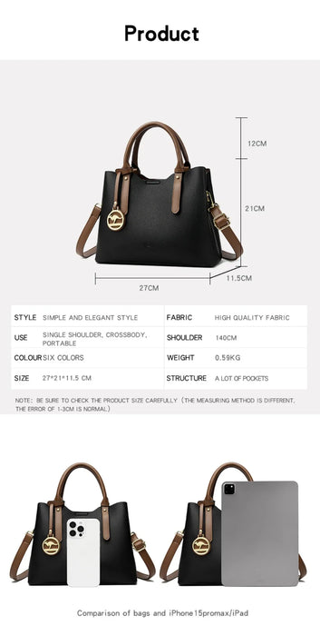 Soft PU Leather Handbag for Women – Luxury Designer Shoulder Tote - Samanta Factory