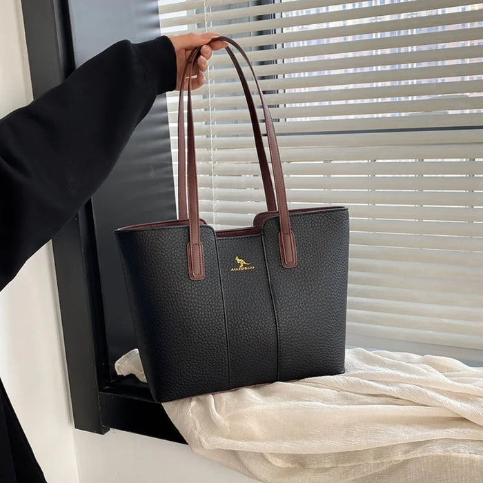 Luxurious Women’s Leather Shoulder Bag – Stylish Microfiber Synthetic Leather Casual Tote - Samanta Factory
