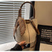 PU Leather Knitted Bucket Bag – Soft Casual Messenger Handbag for Women - Samanta Factory