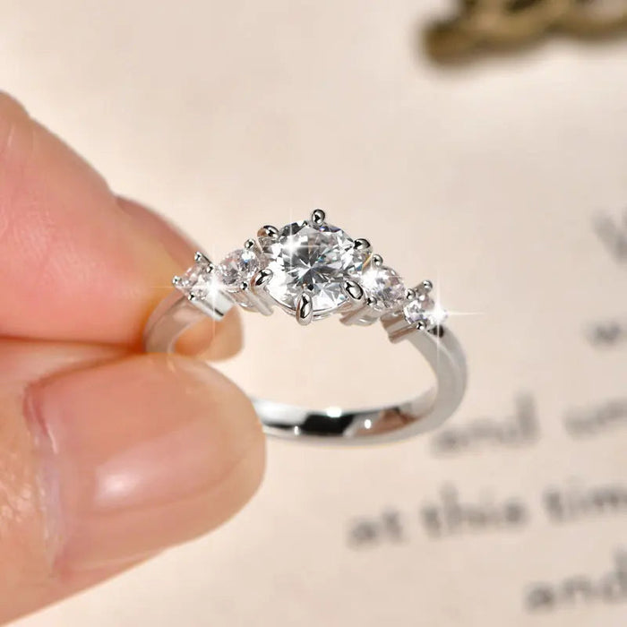 Ehhai Certified D Color VVS1 Lab Created Imitation Diamond Moissanite Ring for Women Engagement Rings Wedding Fine Jewelry Gifts SF