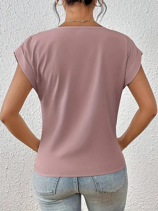 V-Neck Blouse - Casual Elegance for Office & Summer Days - Samanta Factory