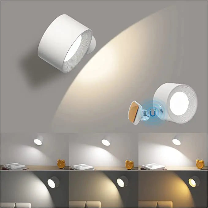 Rechargeable LED Wall Light – Touch Control with 3 Colour Modes & Adjustable 360° Rotation