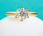 D color moissanite solitaire engagement ring in S925 sterling silver with 18K yellow gold plating