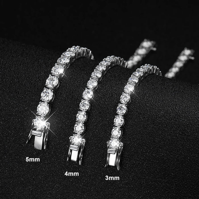 Moissanite Cuban Link Bracelet – 925 Sterling Silver with Certificate - Samanta Factory